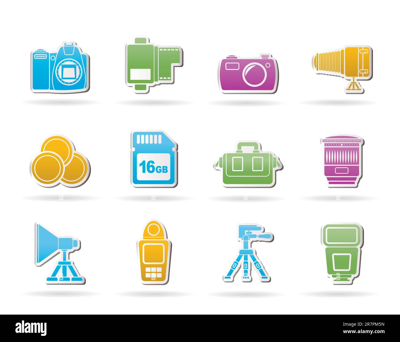 Équipement de photographie et d'outils icônes - vector icon set Illustration de Vecteur