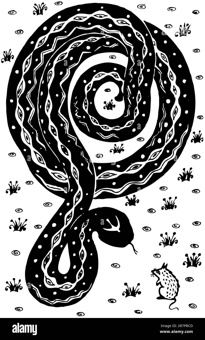 Serpent et la souris Illustration de Vecteur