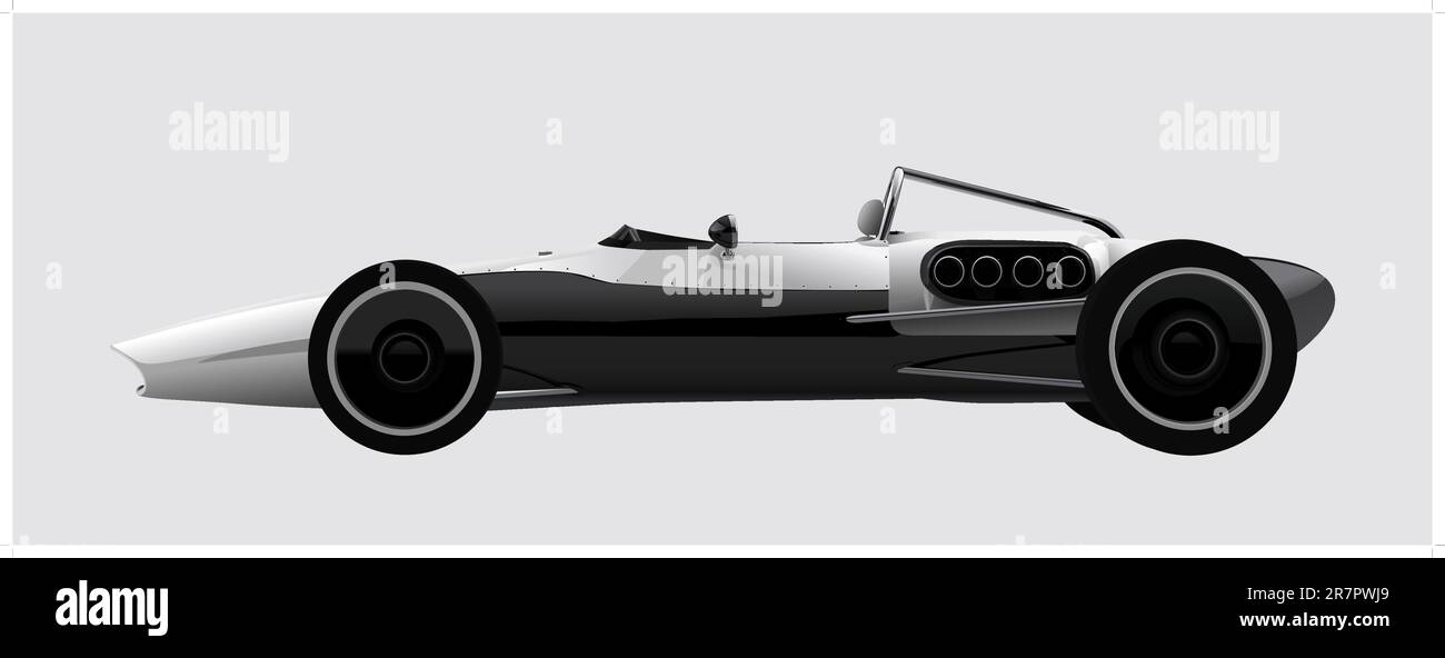 concept de voiture de sport de course vector dans un style rétro Illustration de Vecteur