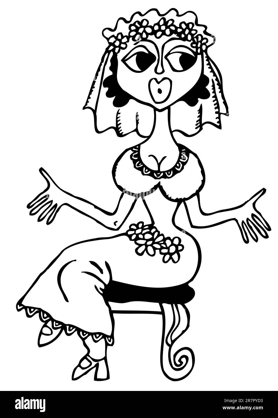 Mariée déçue Illustration de Vecteur