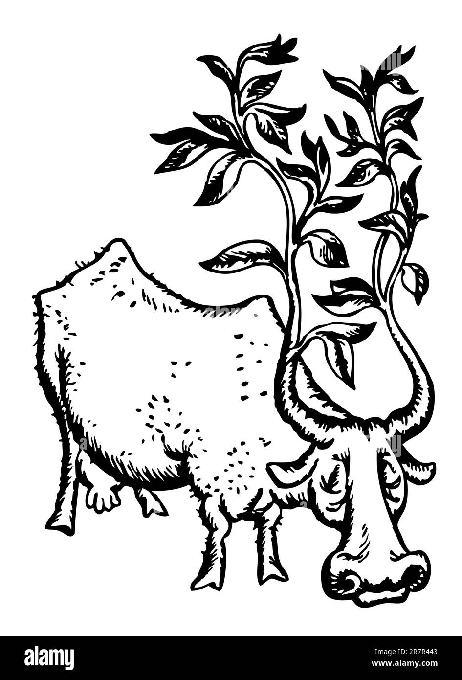 Timide ECO vache isolée sur blanc Illustration de Vecteur Timide ECO vache isolée sur blanc Illustration de Vecteur