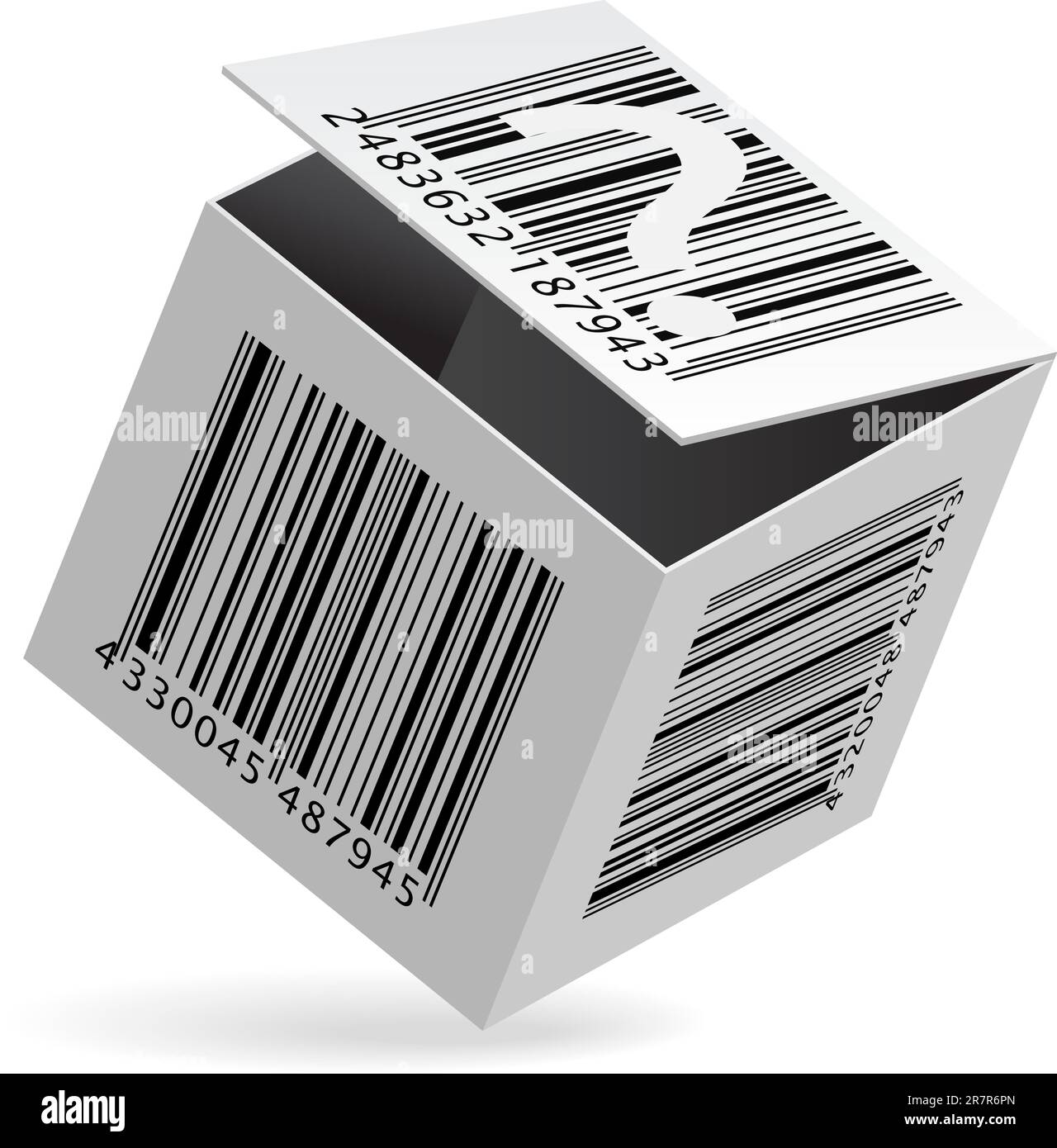 Illustration de code à barres sur Ouvrir boîte blanche Illustration de Vecteur