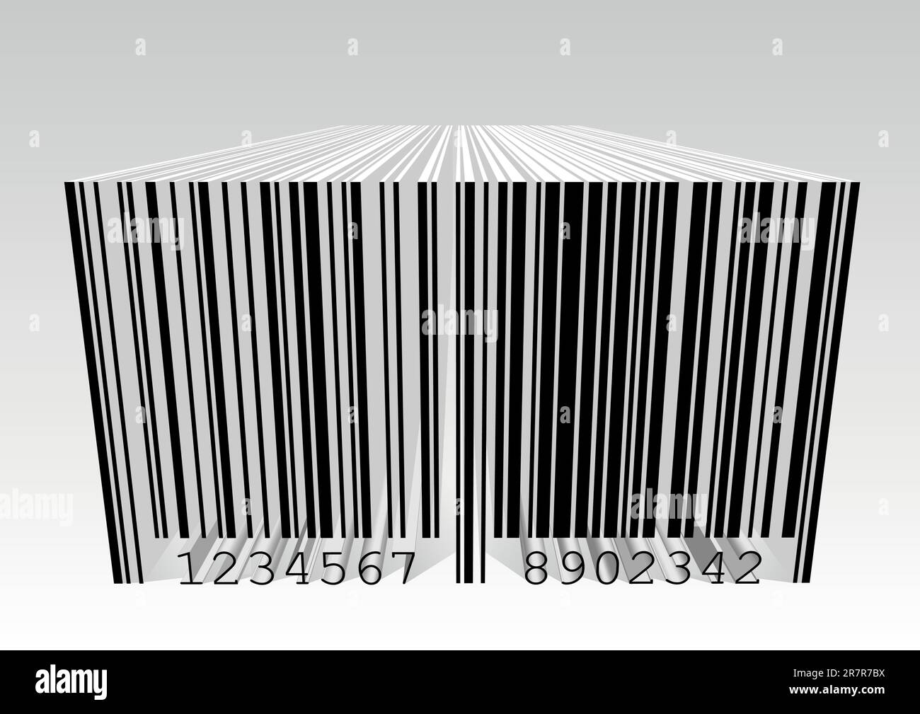 Illustration détaillée d'un code à barres 3D avec perspective Illustration de Vecteur