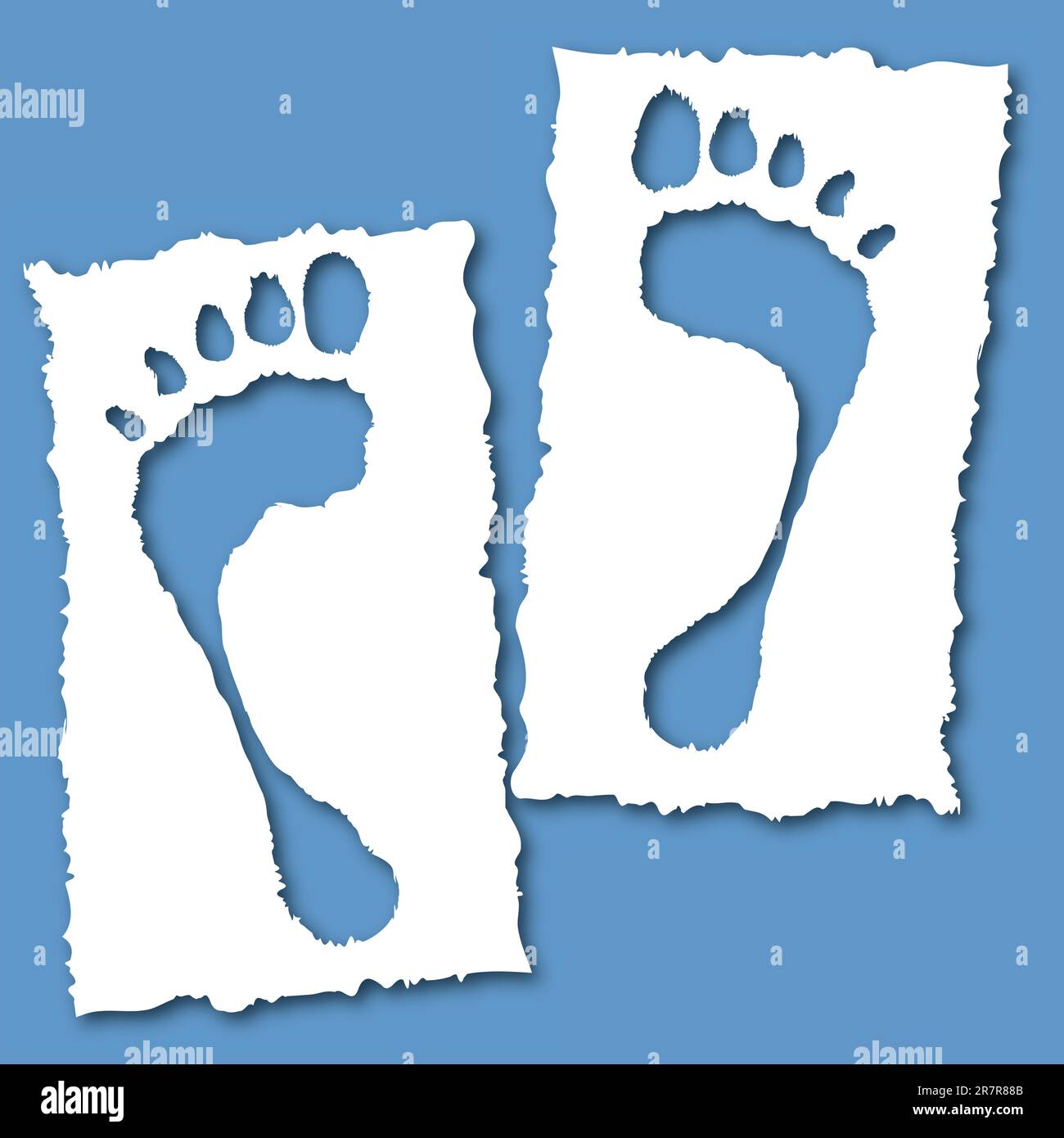 Papier avec trou de pied, illustration de vecteur de soins de santé mignon. Élément pour la conception Illustration de Vecteur