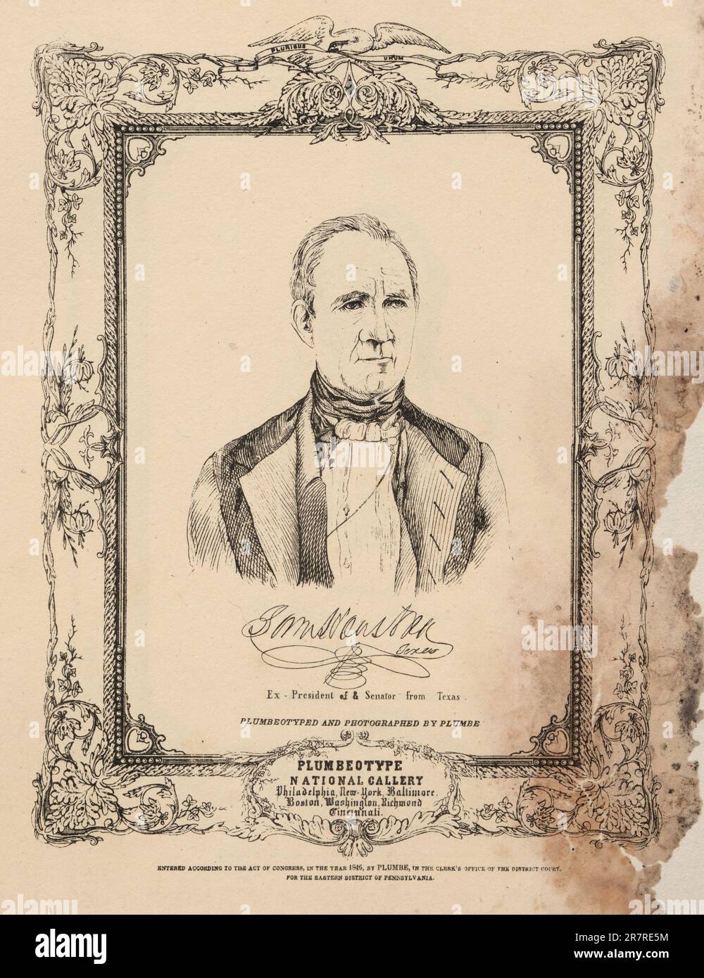 La National Plumbesotype Gallery - Samuel Houston 1847 Banque D'Images