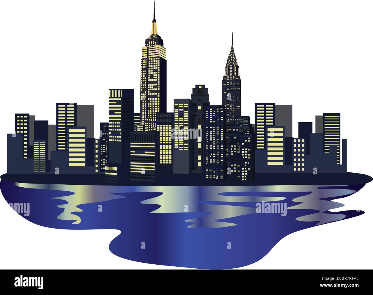 Illustration avec les gratte-ciels de New York Illustration de Vecteur