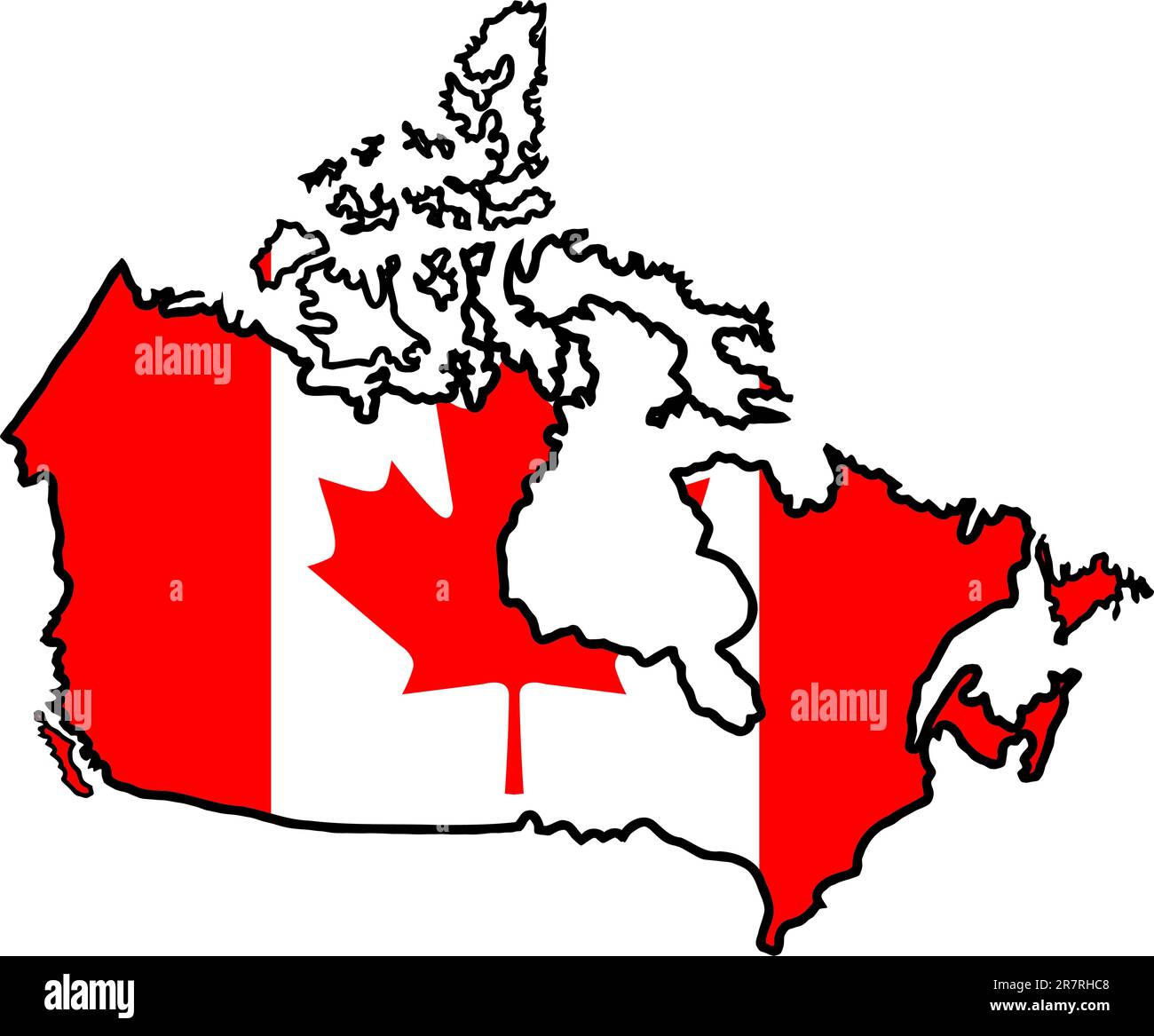 Illustration de drapeau dans la carte du Canada Illustration de Vecteur