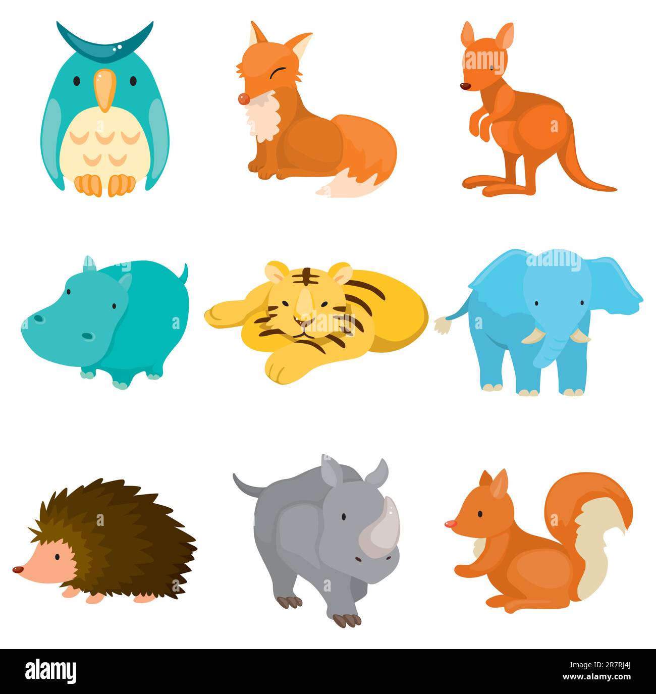 icônes animalières du zoo Illustration de Vecteur
