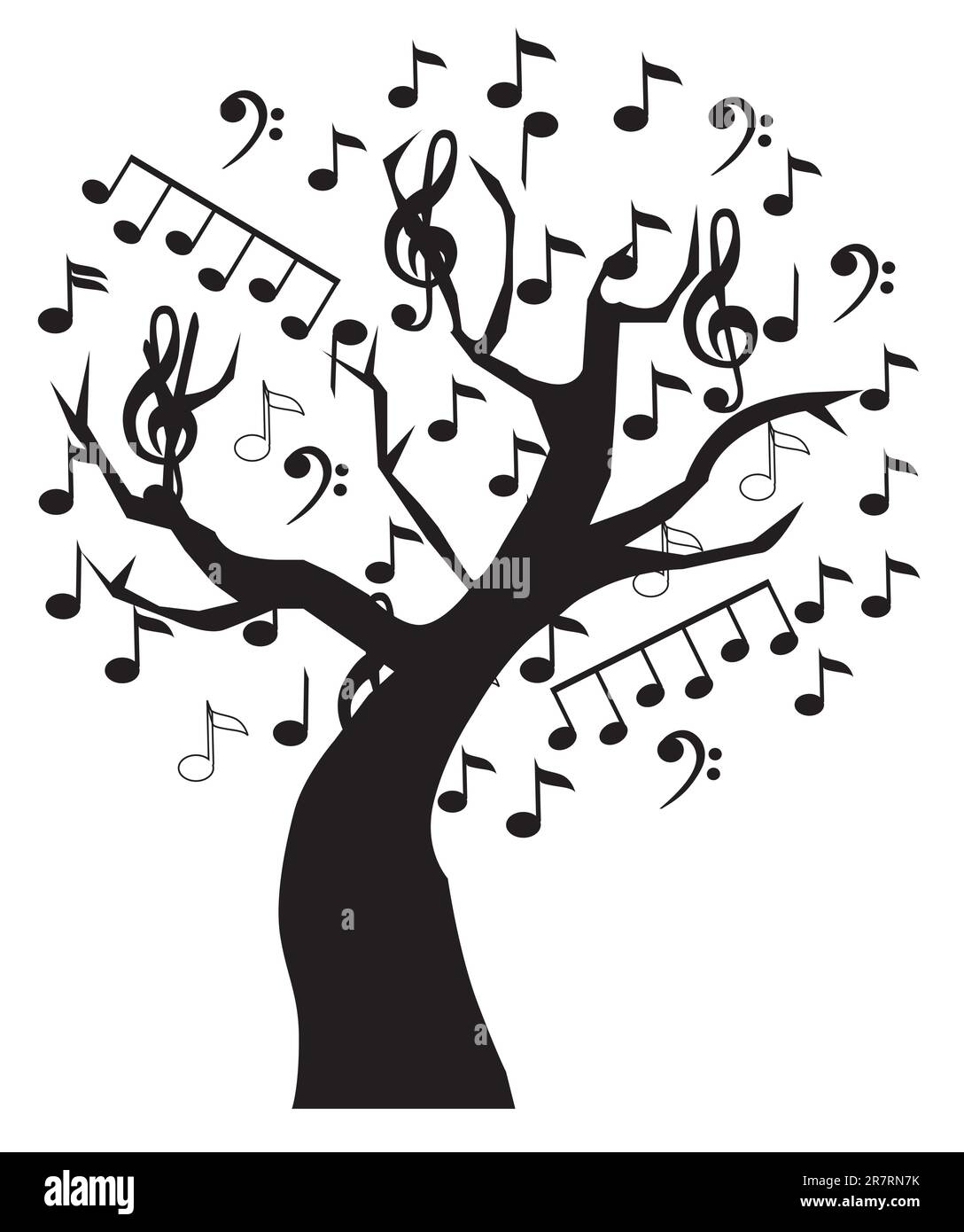 Illustration vectorielle d'un arbre de musique Illustration de Vecteur