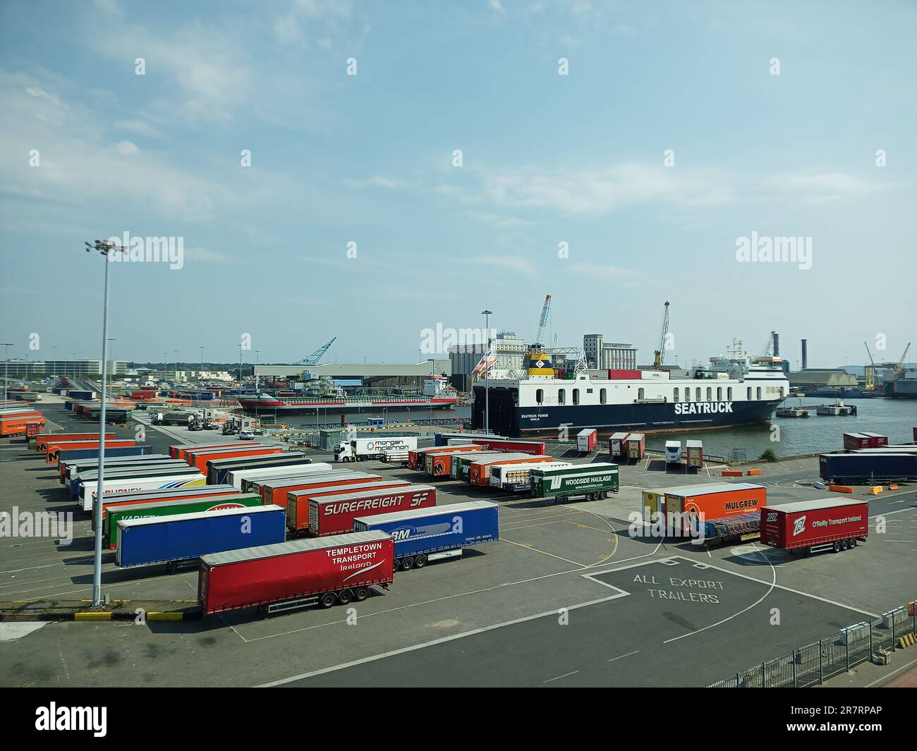 Zone du port de Dublin,conteneurs dans le port de dublin,port maritime dublin,dublin irlande,irlande,transport,zone portuaire dublin, Banque D'Images