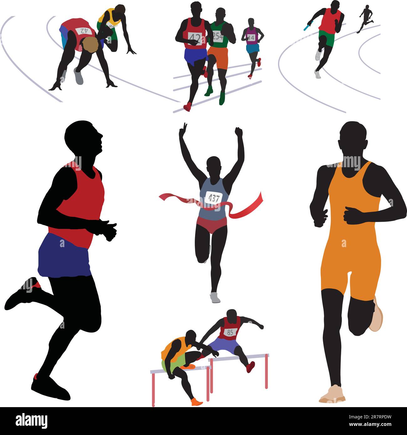 Coureurs. Définir. Illustration vectorielle pour votre conception Illustration de Vecteur