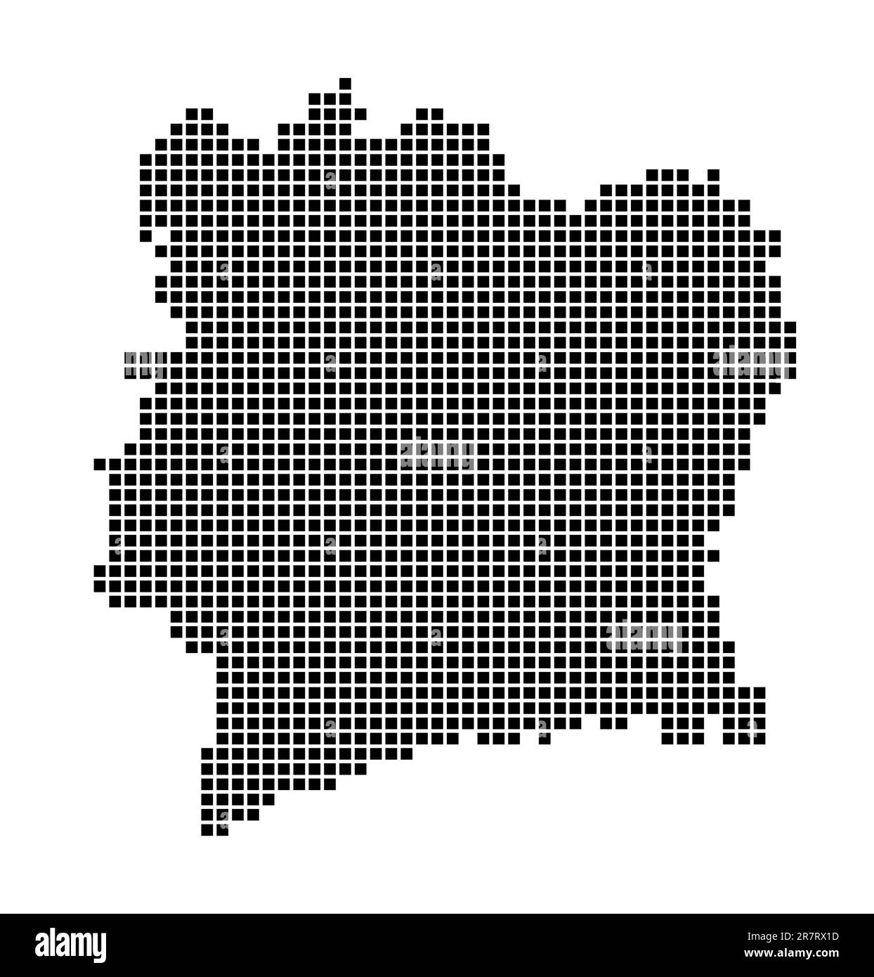 Carte de la Côte d'Ivoire. Carte de Côte d'Ivoire en pointillés. Frontières du pays remplies de rectangles pour votre dessin. Illustration vectorielle. Illustration de Vecteur