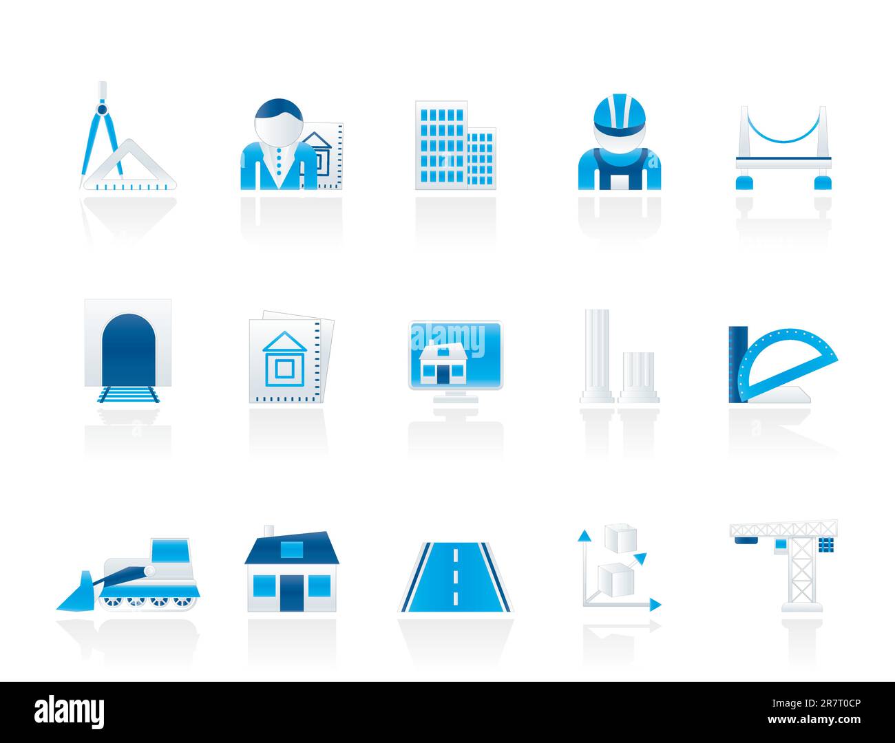 icônes d'architecture et de construction - ensemble d'icônes vectorielles Illustration de Vecteur