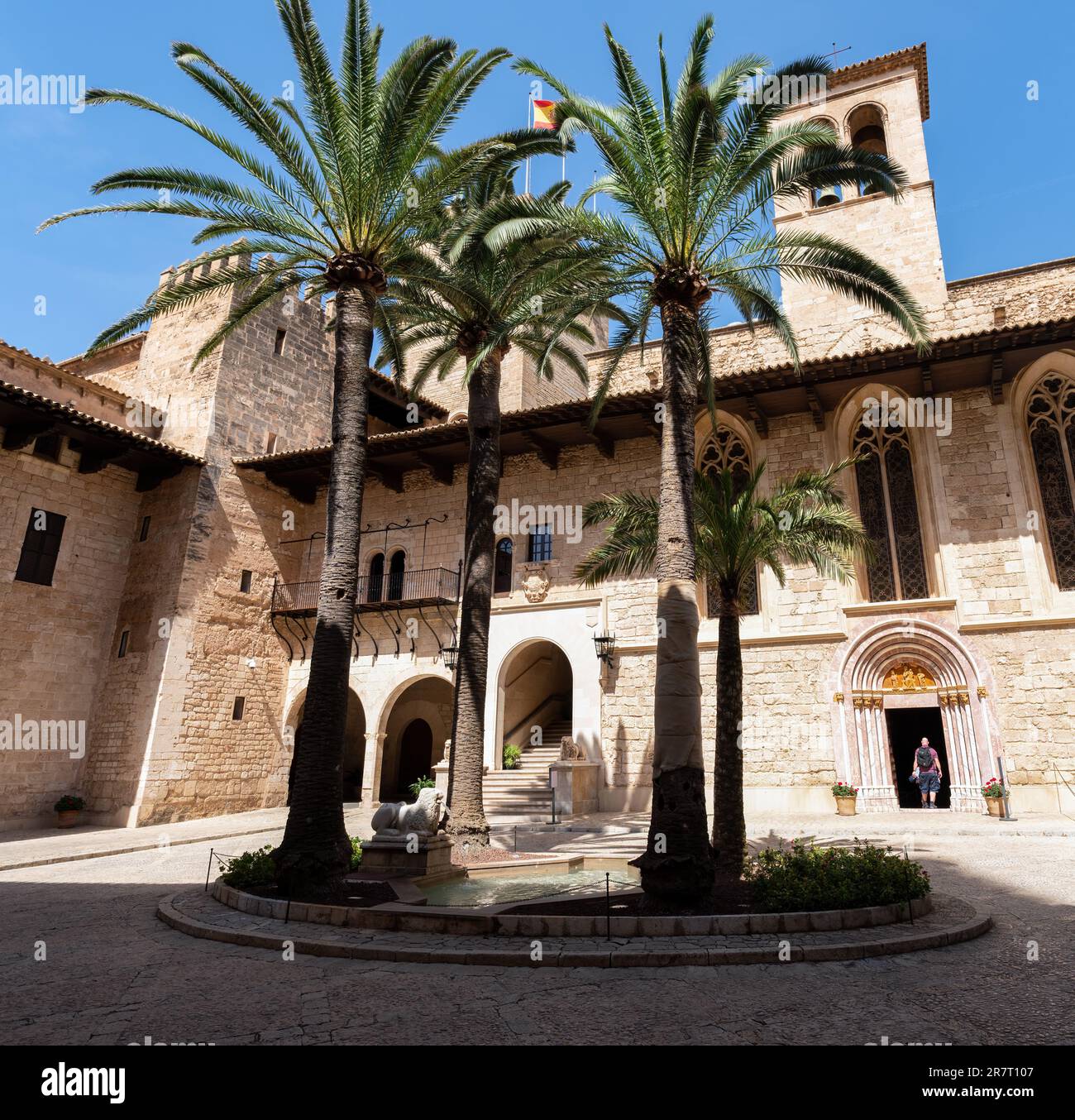 Cour du palais Almudaina à Palma de Majorque, Espagne Banque D'Images