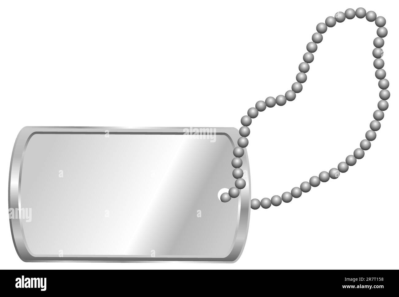 La plaque d'identification métallique vierge brillante - Dog Tag isolated on White Illustration de Vecteur