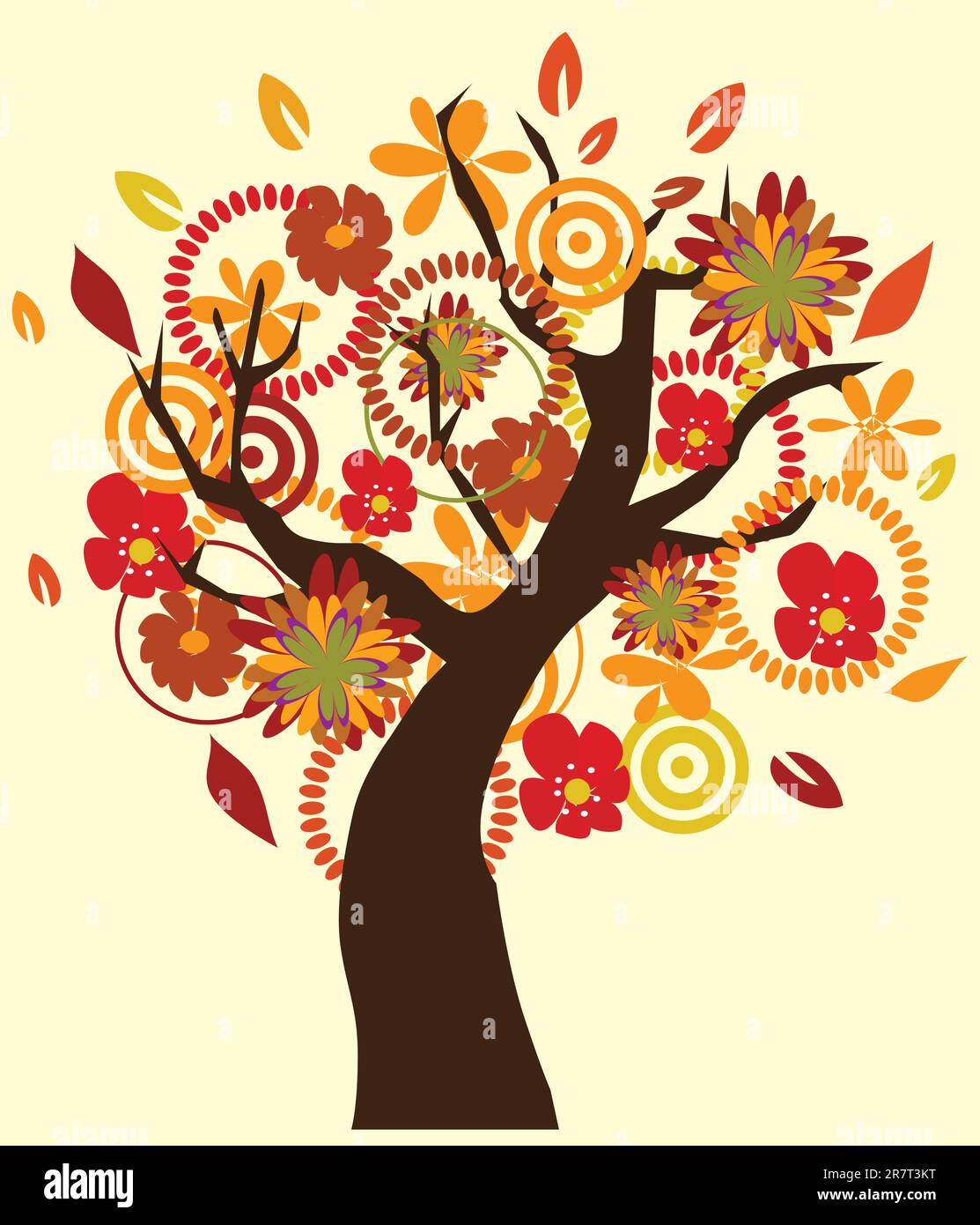 illustration vectorielle d'un arbre à l'automne Illustration de Vecteur