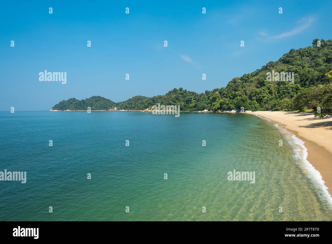 L'île de Pangkor avec la baie de la tortue près du village touristique Teluk Nipah dans l'état malaisien de Perak sur la côte ouest de la péninsule Banque D'Images