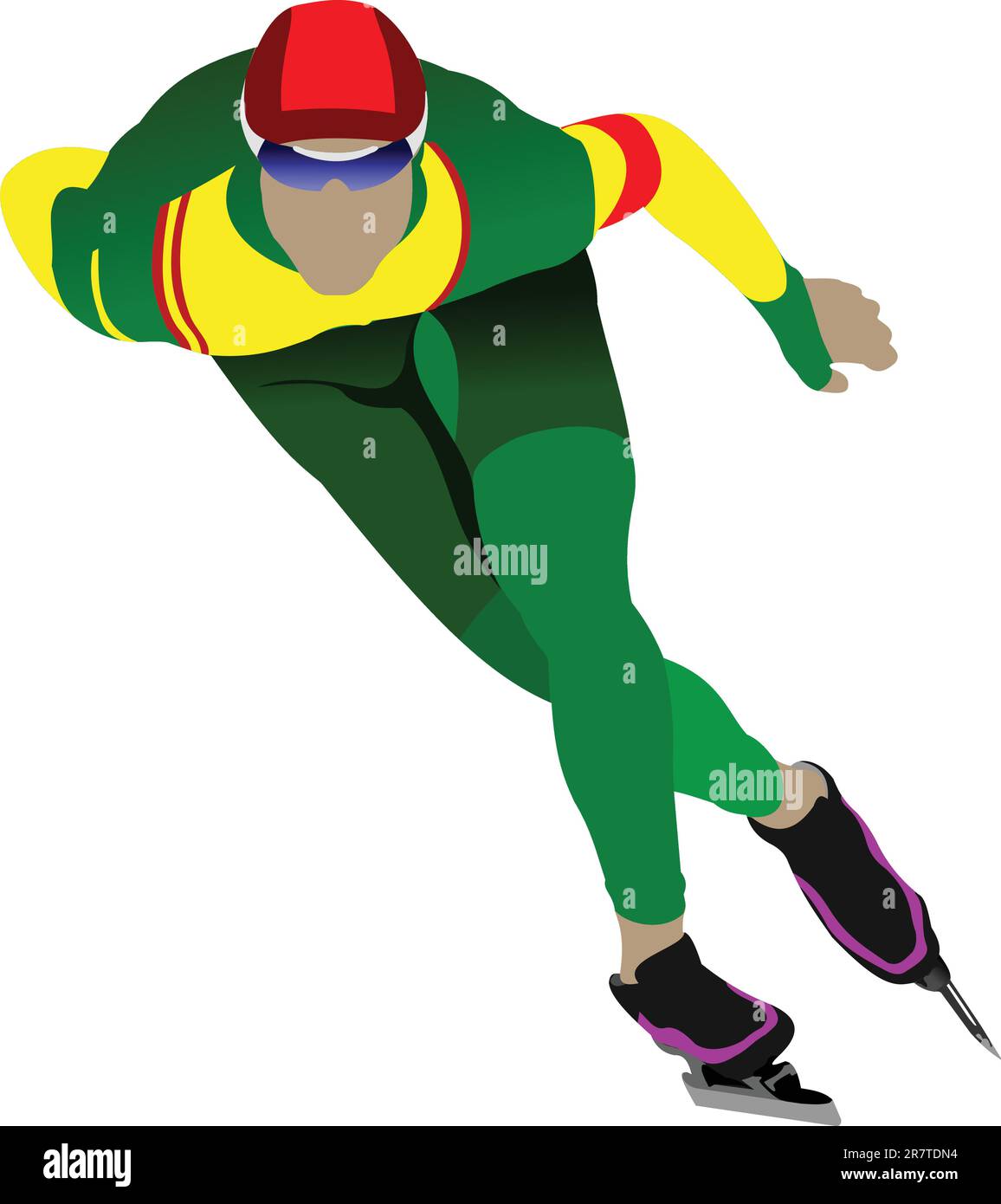 Le patinage de vitesse. Vector illustration Illustration de Vecteur