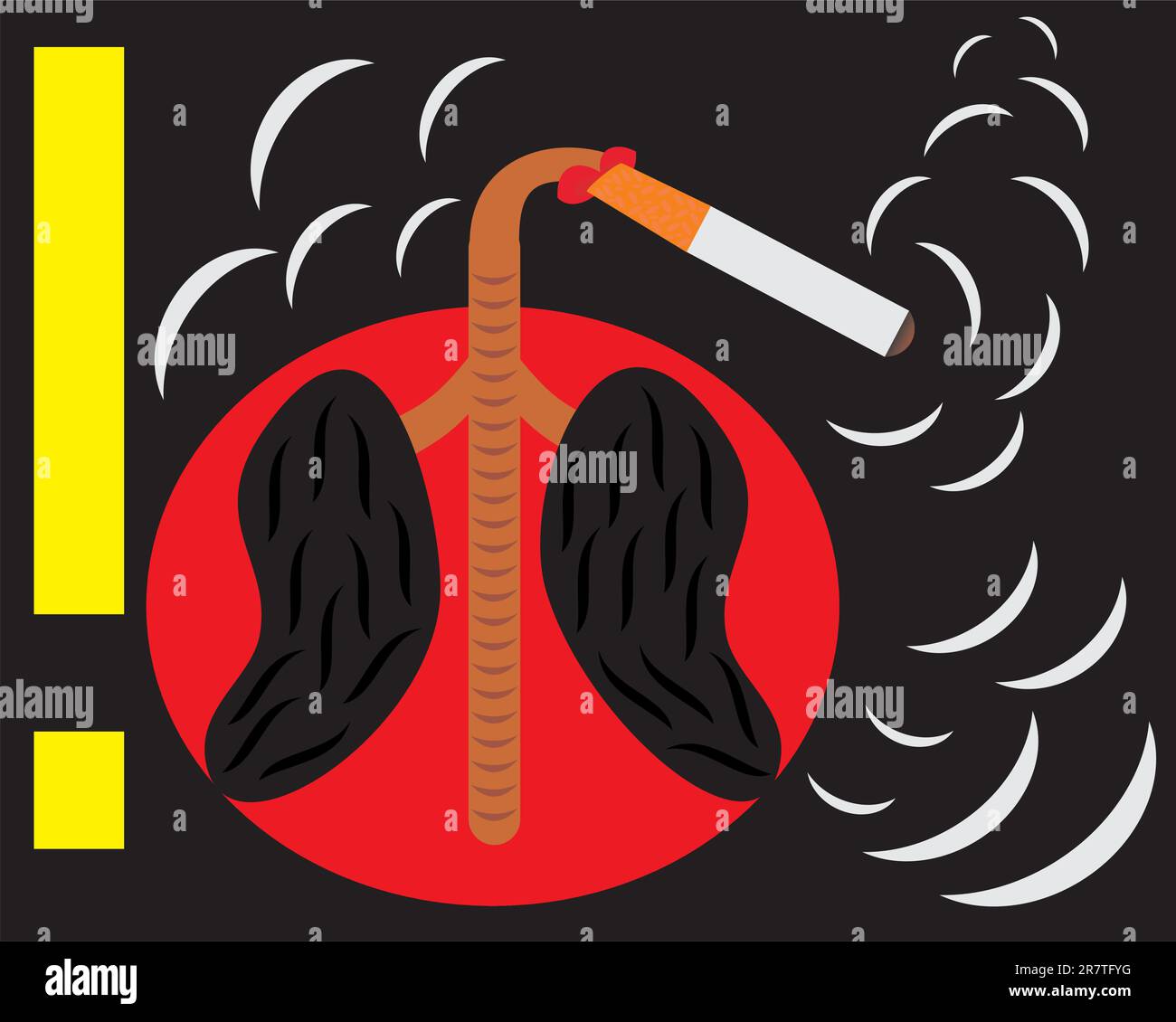 Mauvaise habitude. Risque de fumer. Un interne Illustration de Vecteur