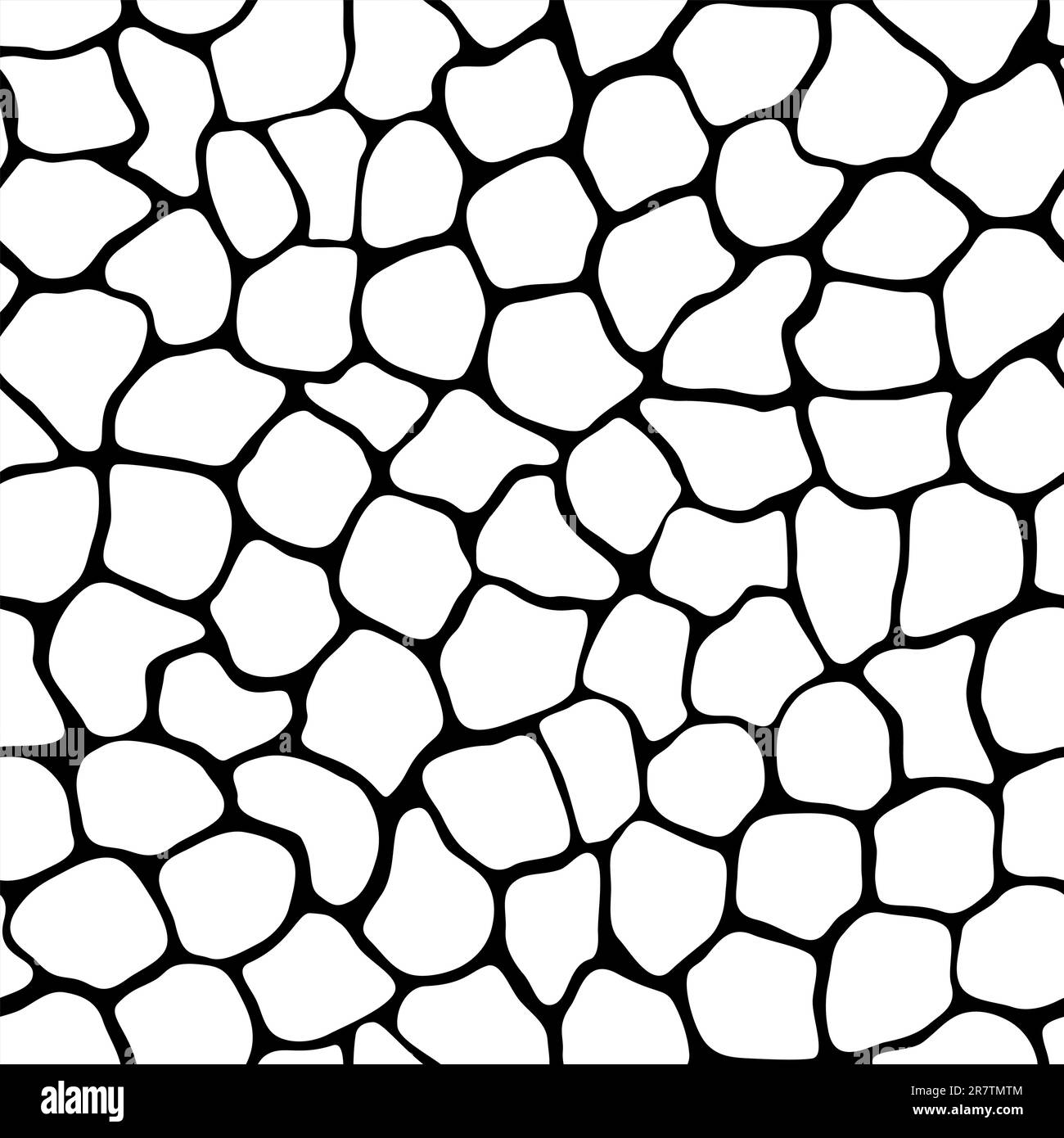 Texture monochrome sans couture vectorielle - un motif de cellules irrégulières Illustration de Vecteur