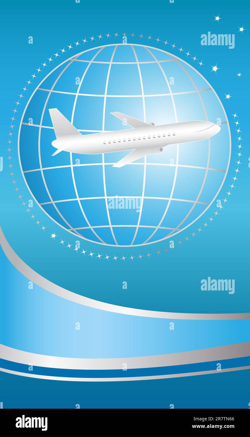 couverture bleue pour billet d'avion international Illustration de Vecteur