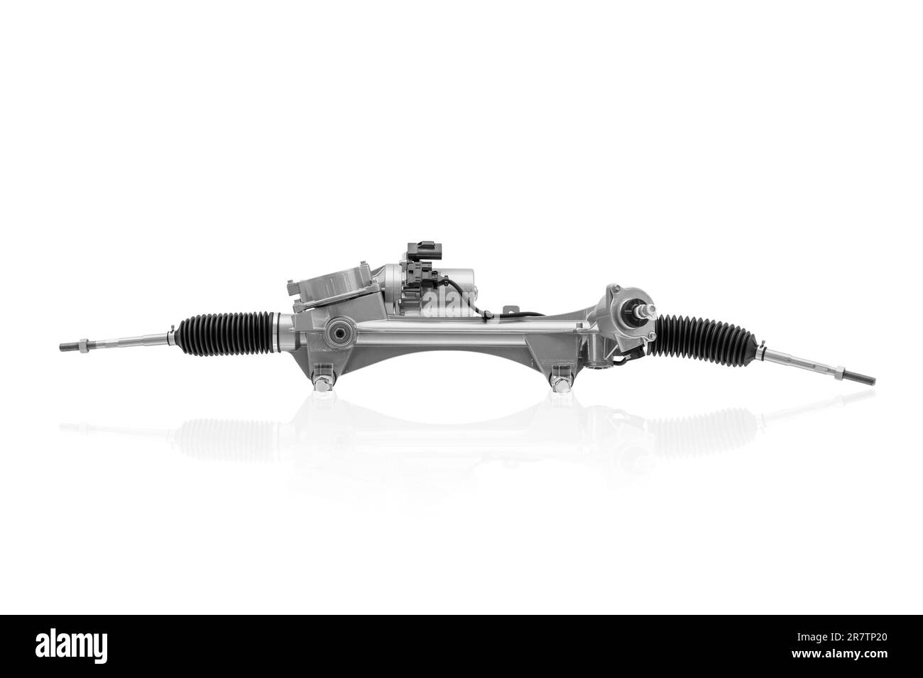 Système de direction assistée électrique automobile, module de pièces de voiture moderne isolé sur fond blanc. Banque D'Images
