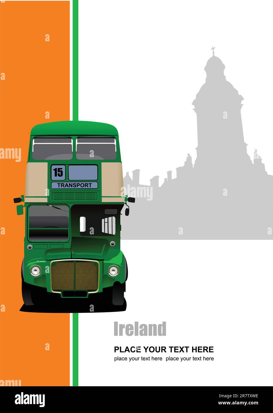 Vintage green bus illustration. Vector Illustration de Vecteur