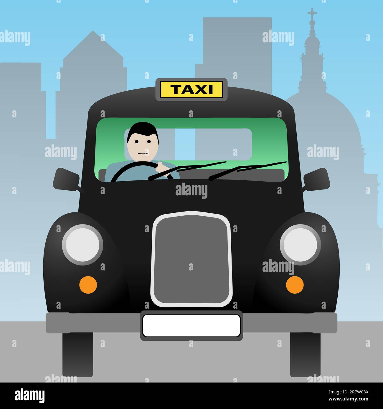 Un taxi londonien noir Illustration de Vecteur