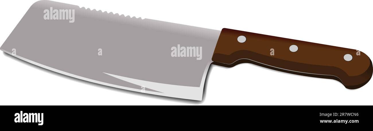 Couteau de chef de cuisine isolé sur fond blanc Illustration de Vecteur