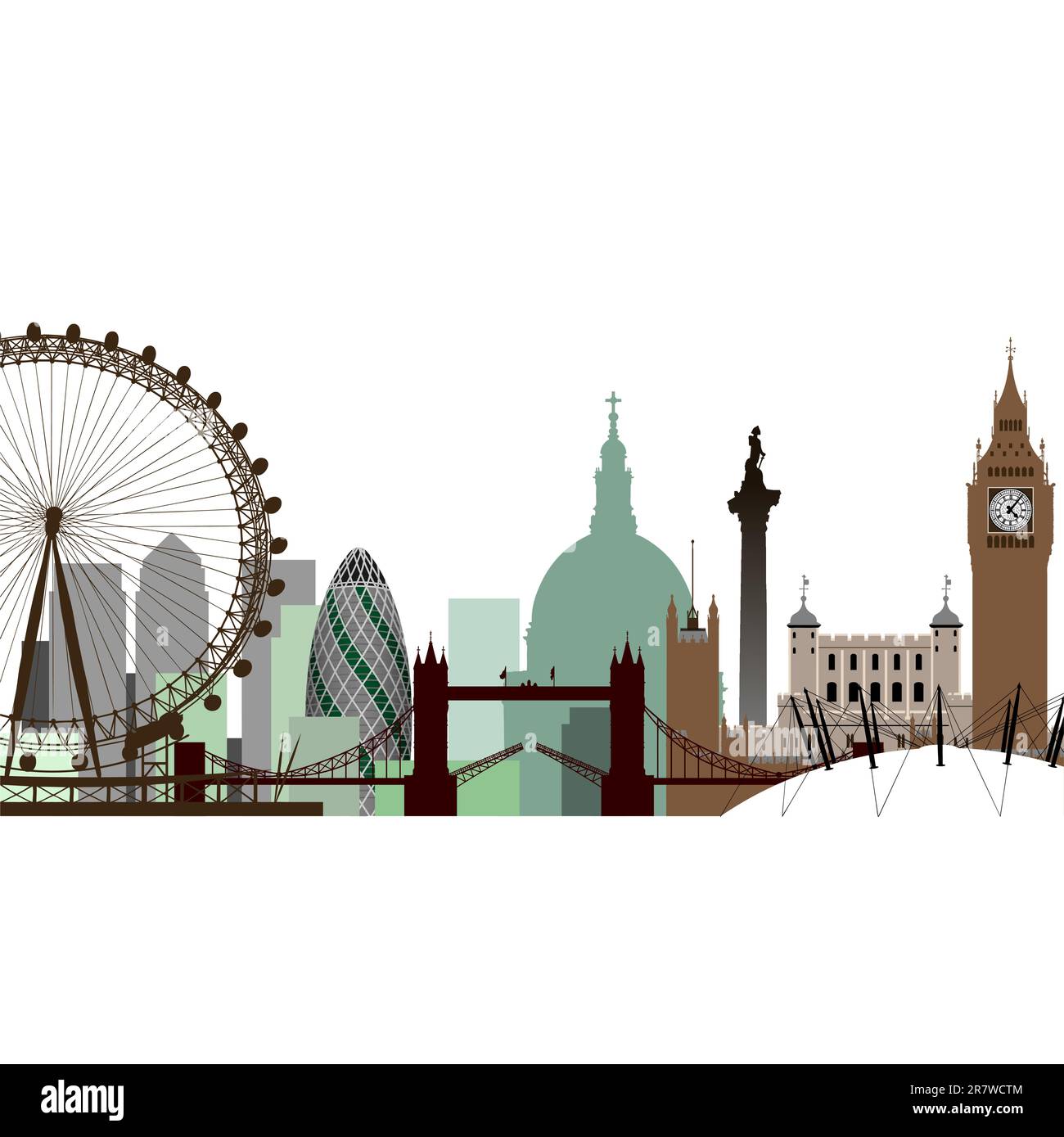 Un paysage urbain Vector de Londres Illustration de Vecteur