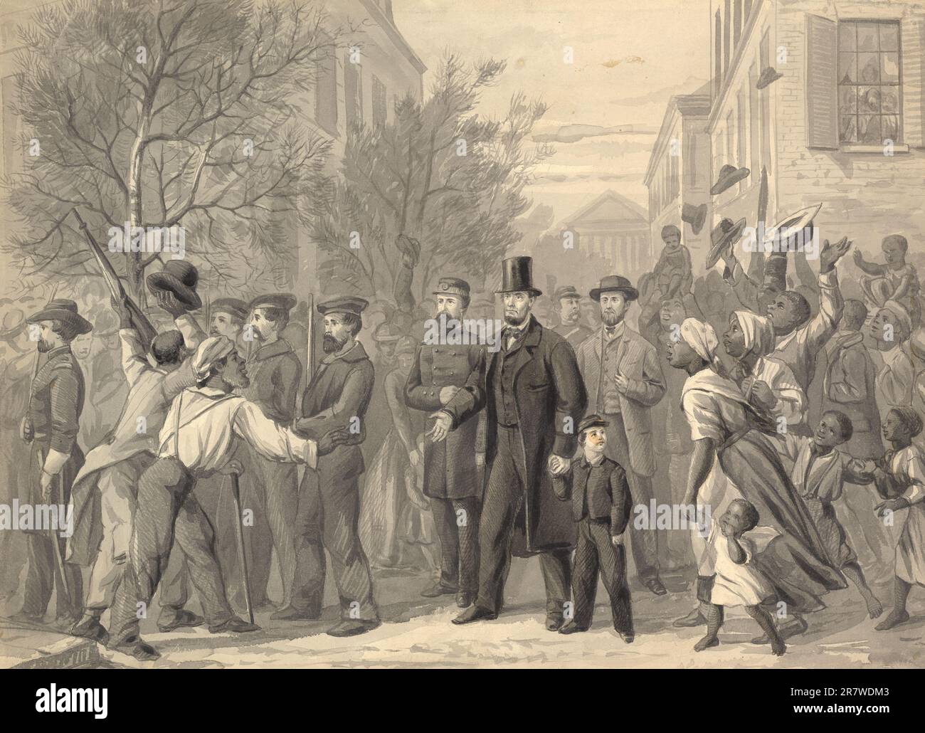 Lincoln à Richmond 1865 Banque D'Images