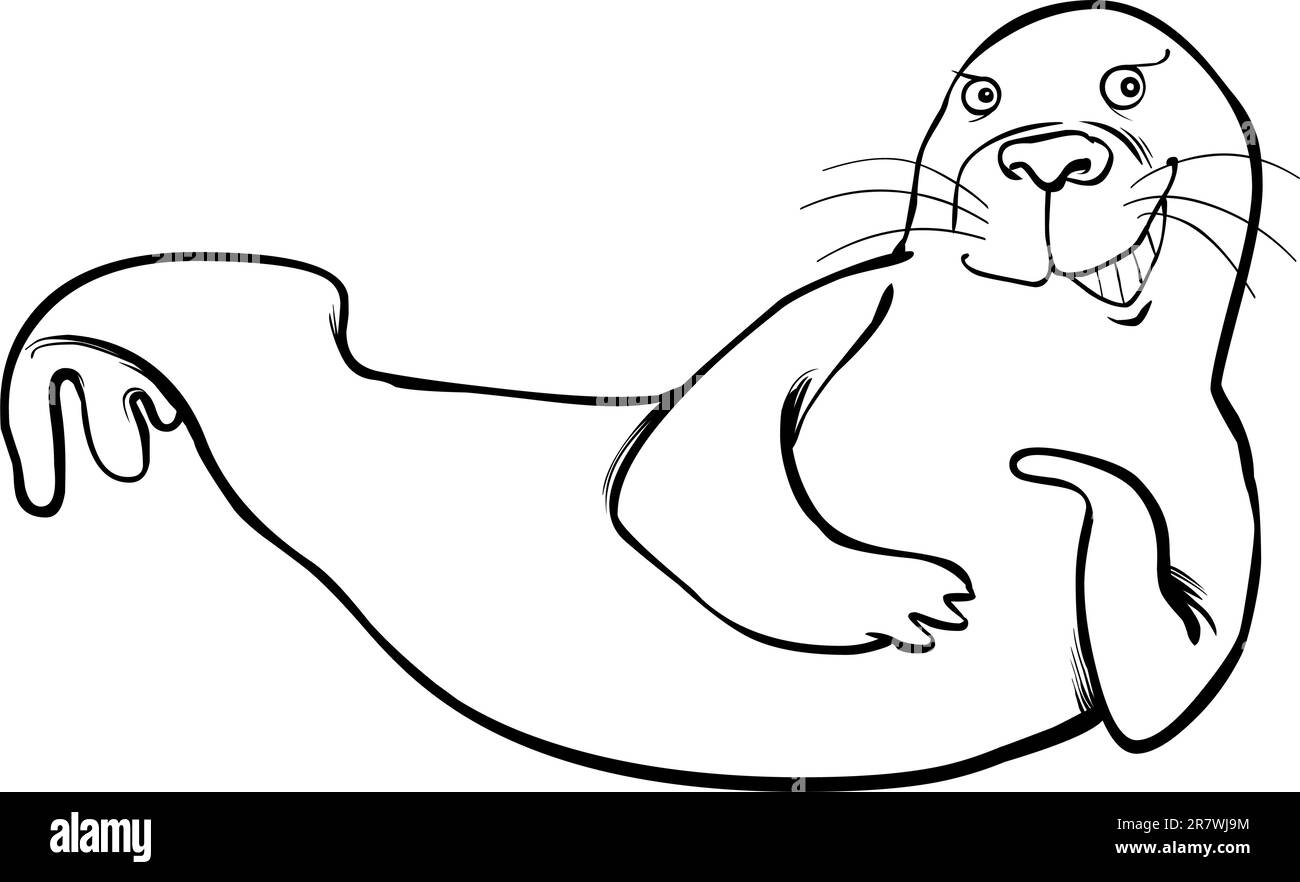 Cartoon illustration de funny seal coloriage Illustration de Vecteur Cartoon illustration de funny seal coloriage Illustration de Vecteur