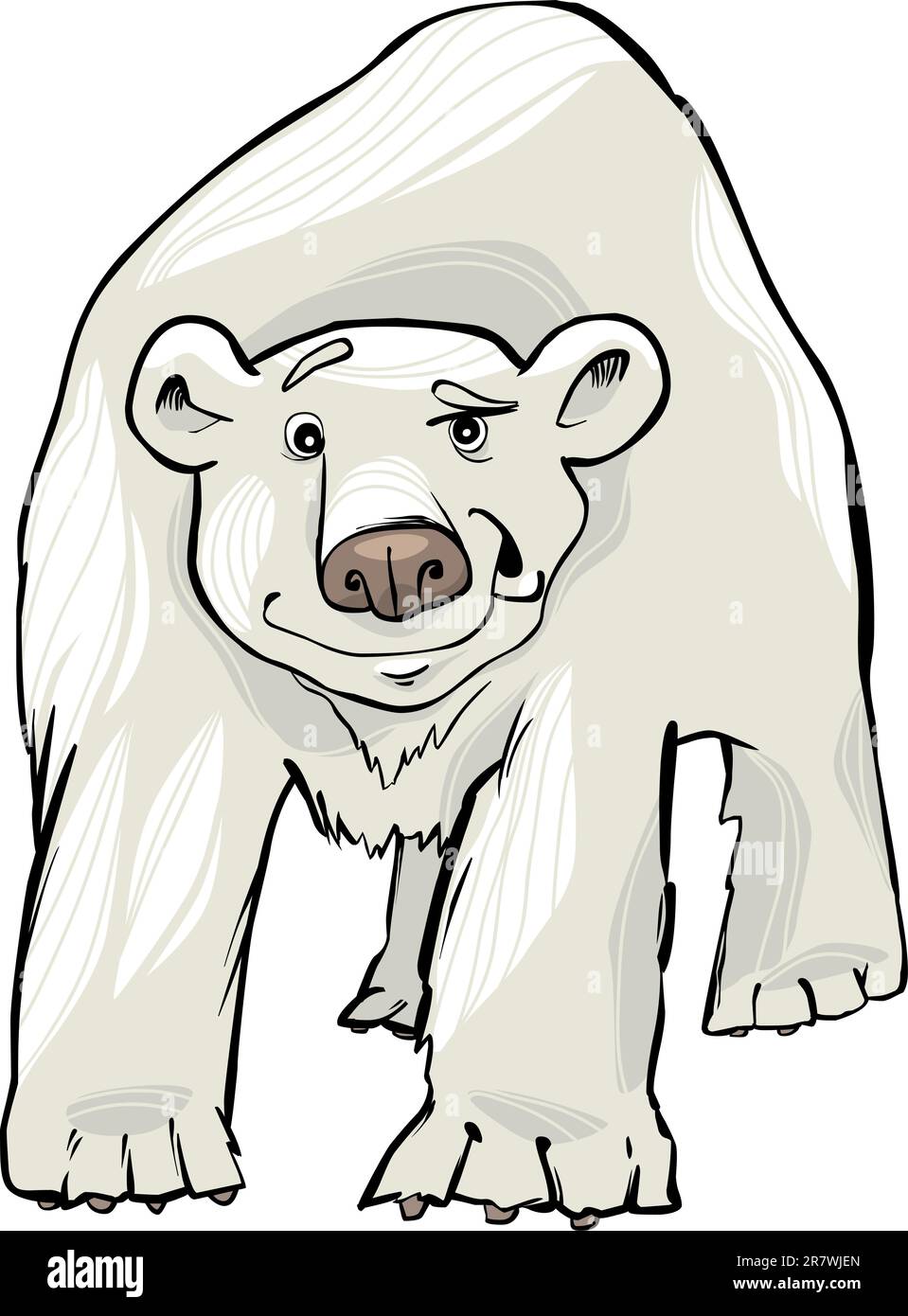 Cartoon illustration de l'ours blanc drôle Illustration de Vecteur