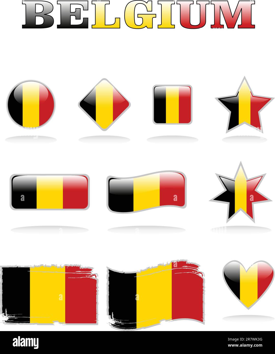 drapeau vector belgique icône eps 8 Illustration de Vecteur