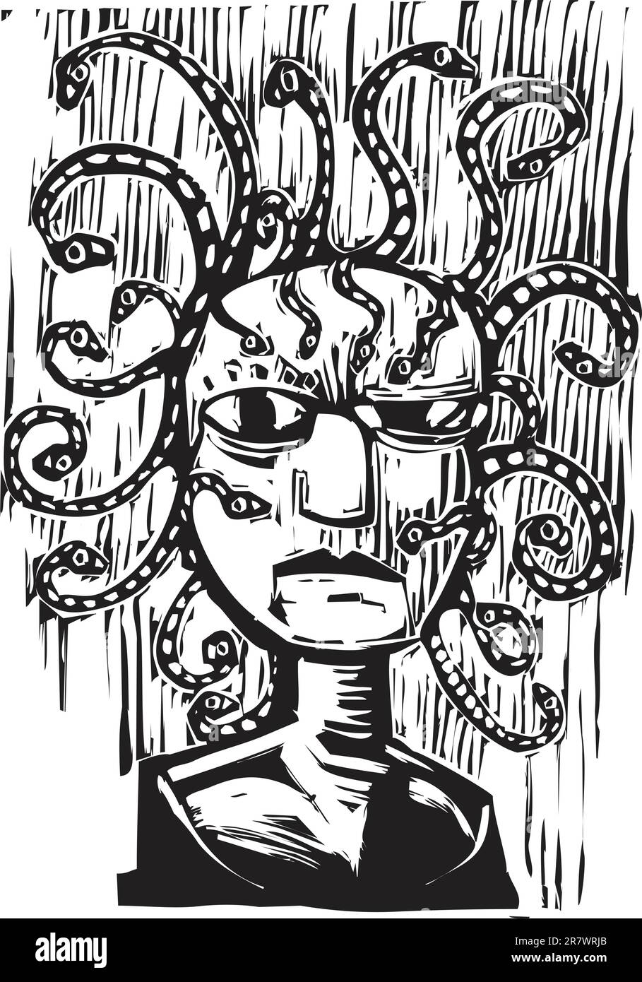 une image de la tête de serpent medusa Illustration de Vecteur