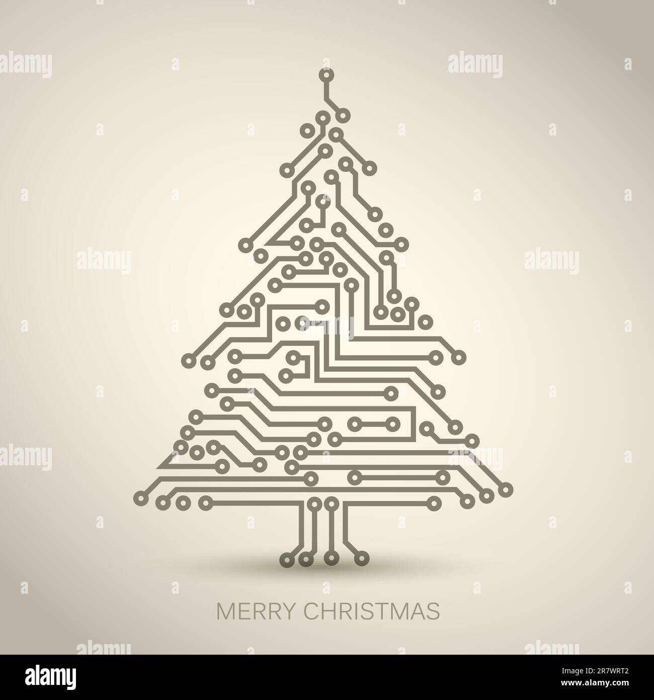 Arbre de Noël Vecteur de circuit électronique numérique Illustration de Vecteur