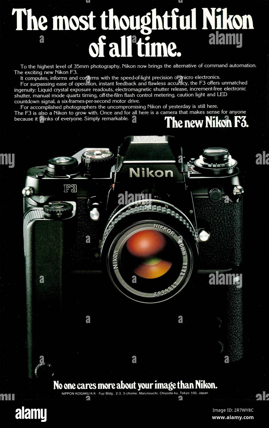Publicité Nikon F3 dans un magazine 1981 Banque D'Images