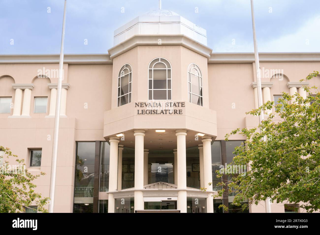 Façade extérieure du bâtiment de l'Assemblée législative de l'État du Nevada à Carson City, Nevada Banque D'Images