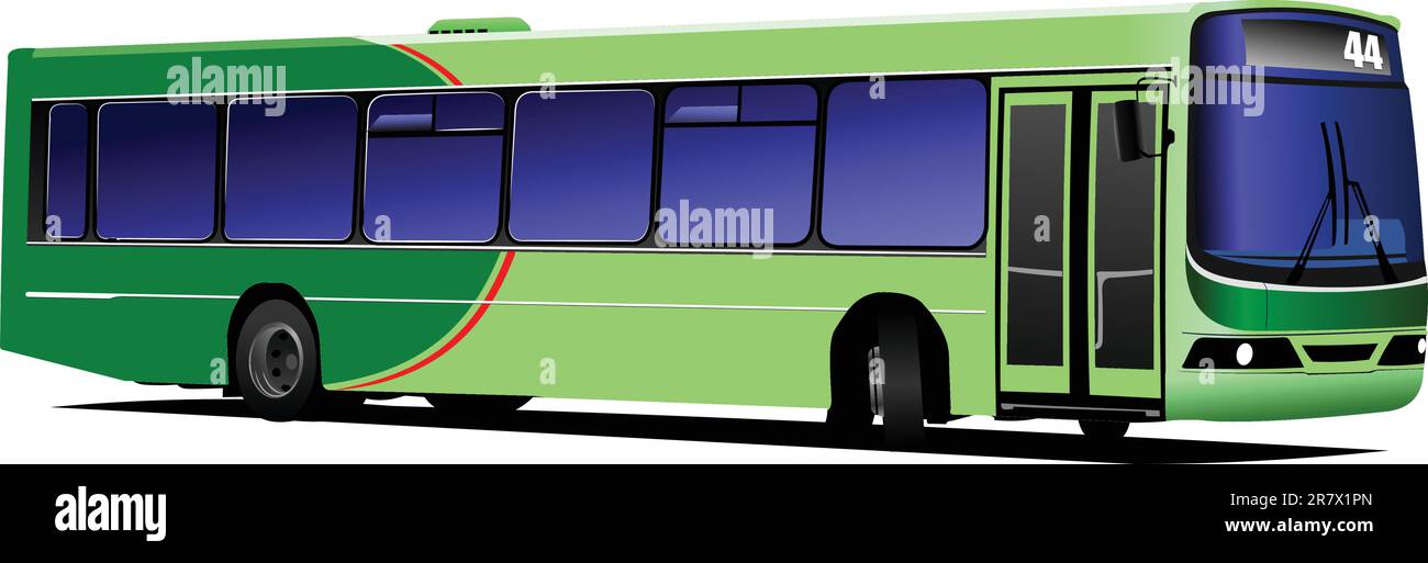 City bus sur la route. Vector illustration Illustration de Vecteur