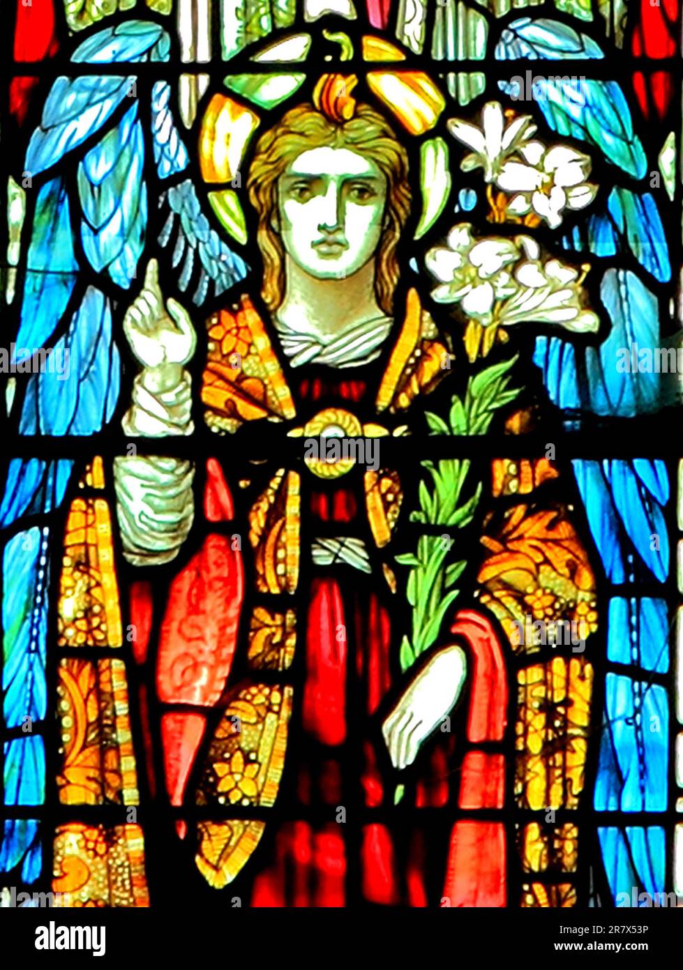 Saint Gabriel, Archange, vitraux, église Blakeney, Norfolk, Angleterre Banque D'Images