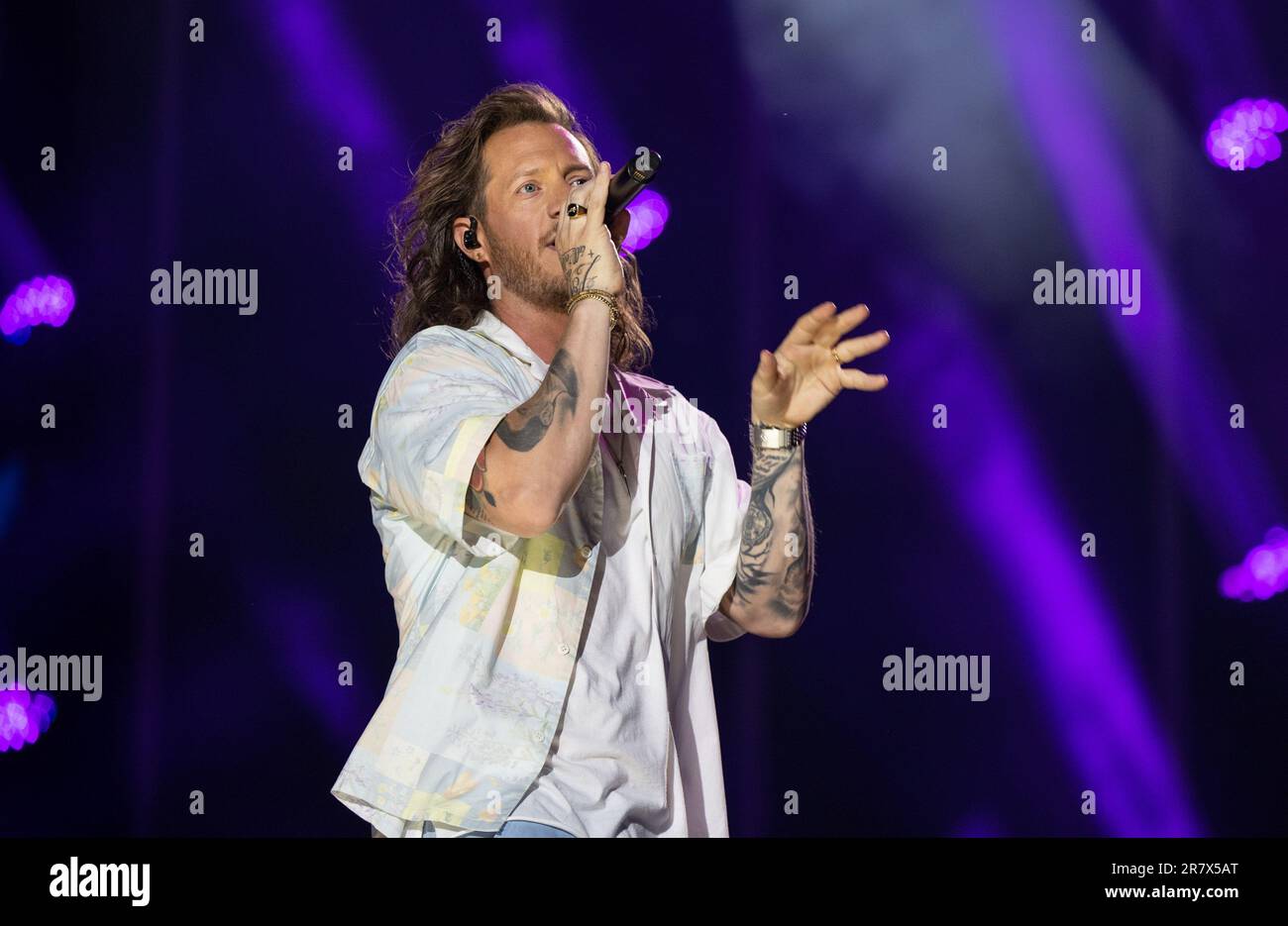 Tyler Hubbard se produit au cours du jour 1 du festival CMA au stade Nissan, jeudi, à 8 juin 2023, à Nashville, Tennessee. Photo : Amiee Stubbs/imageSPACE/MediaPunch Banque D'Images