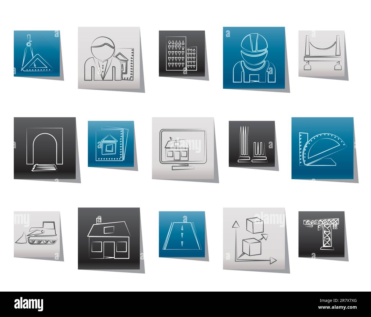icônes d'architecture et de construction - ensemble d'icônes vectorielles Illustration de Vecteur