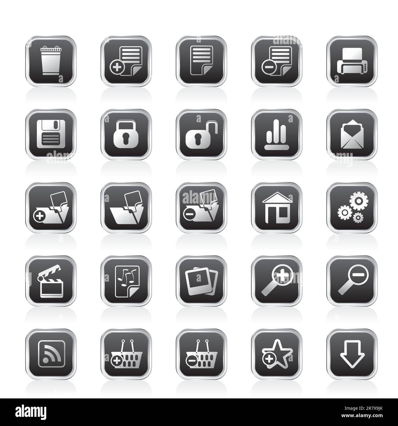 Simple et réaliste 25 icônes Internet détaillés - Vector Icon Set Illustration de Vecteur