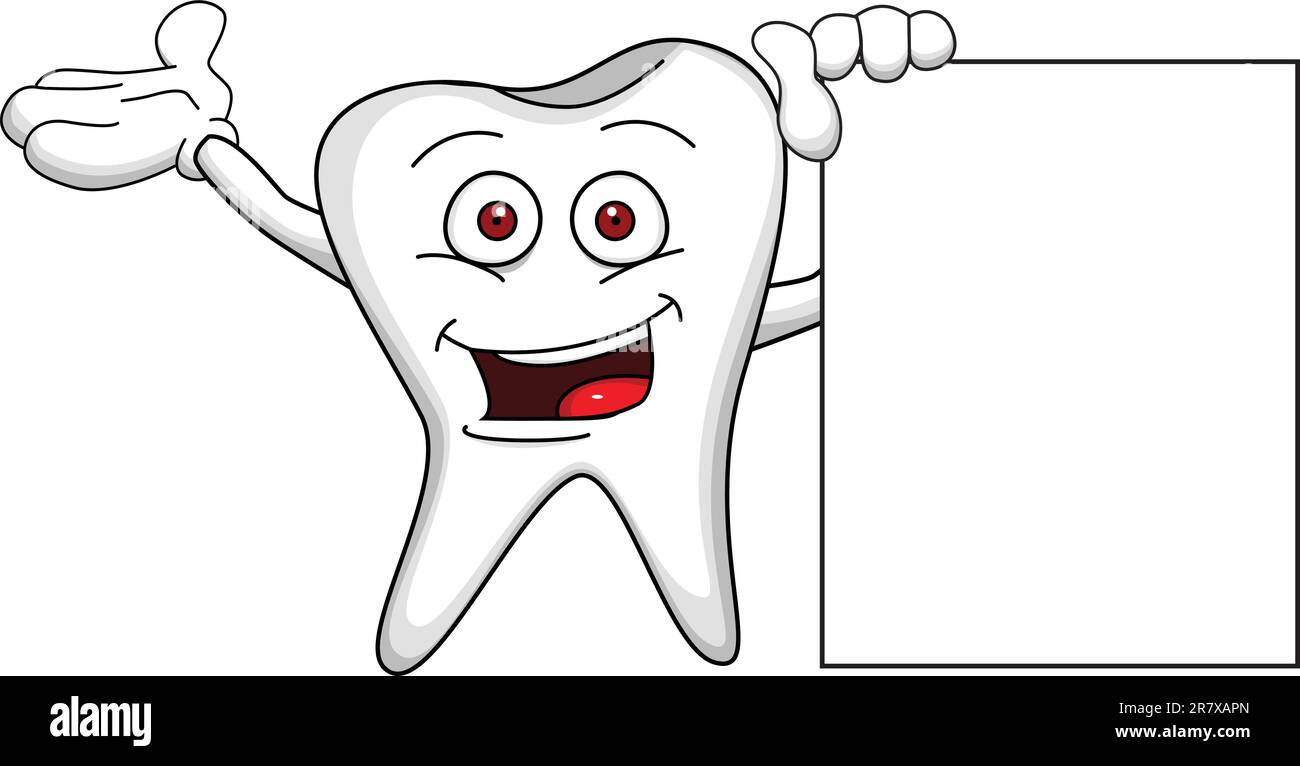 Illustration de la dent avec un pinceau vierge Illustration de Vecteur