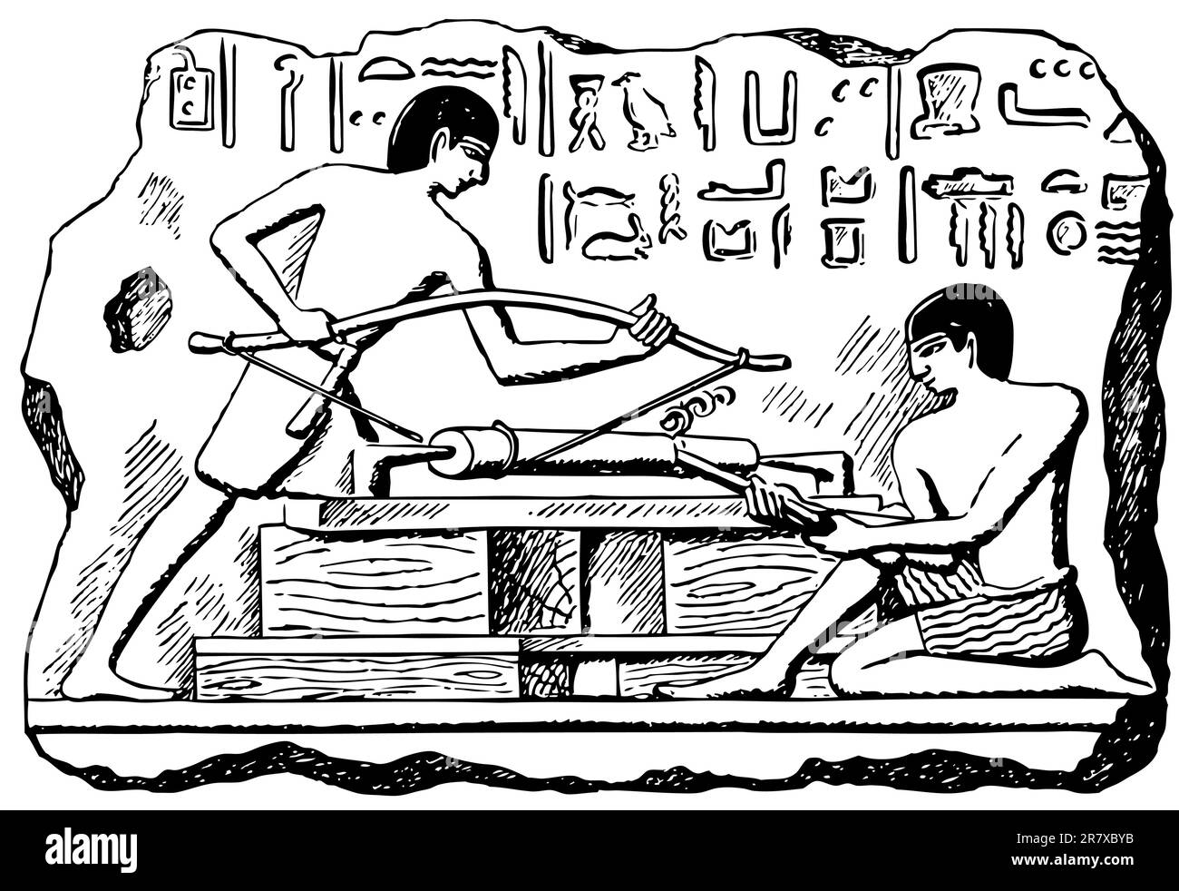 Anciens travailleurs à l'atelier Illustration de Vecteur