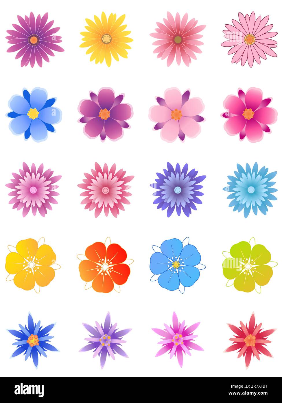 ensemble de fleurs vectorielles pour le design Illustration de Vecteur