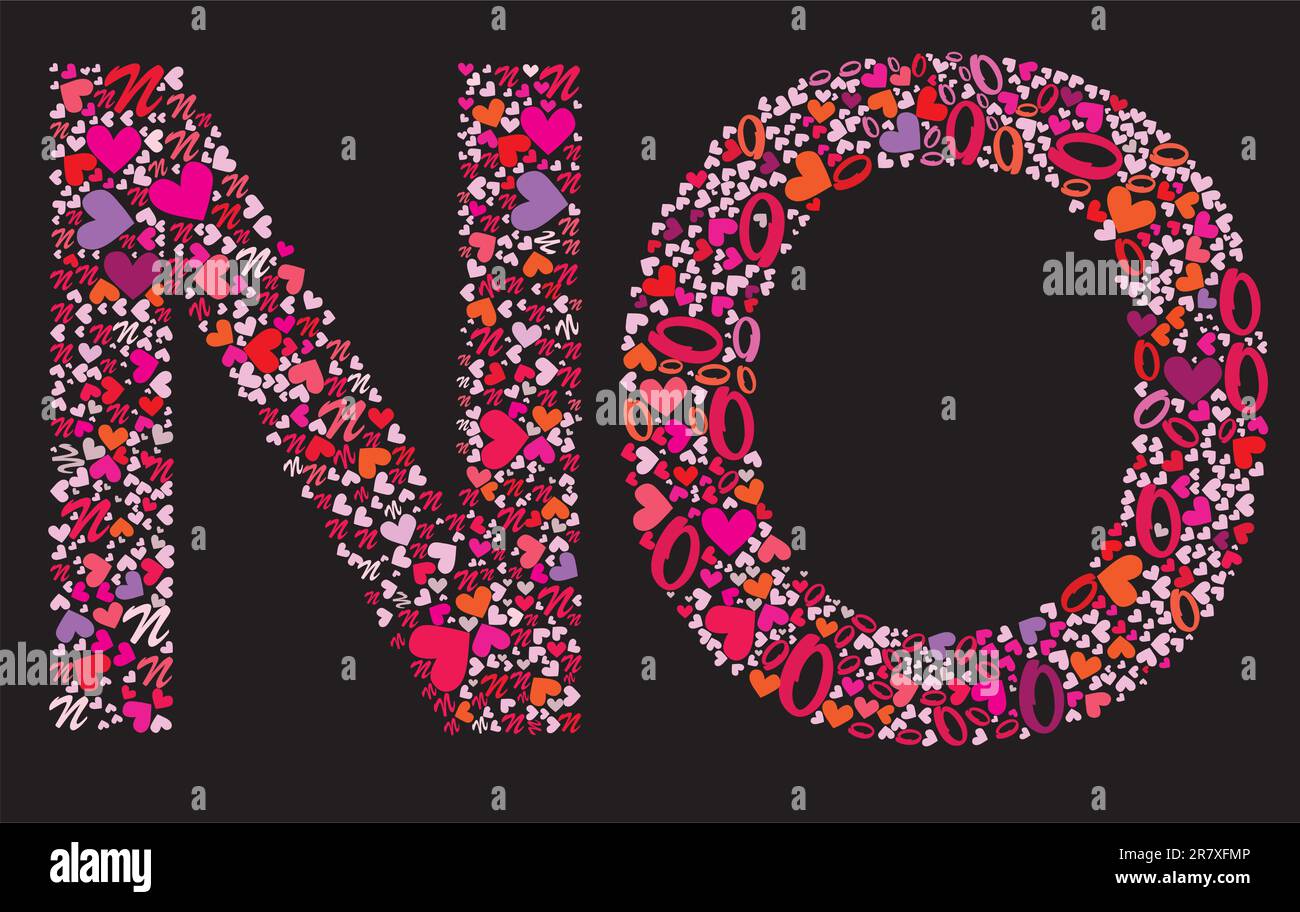 Lettre N, O. ensemble alphabet de Saint-Valentin avec coeur. Police vectorielle. Illustration de Vecteur