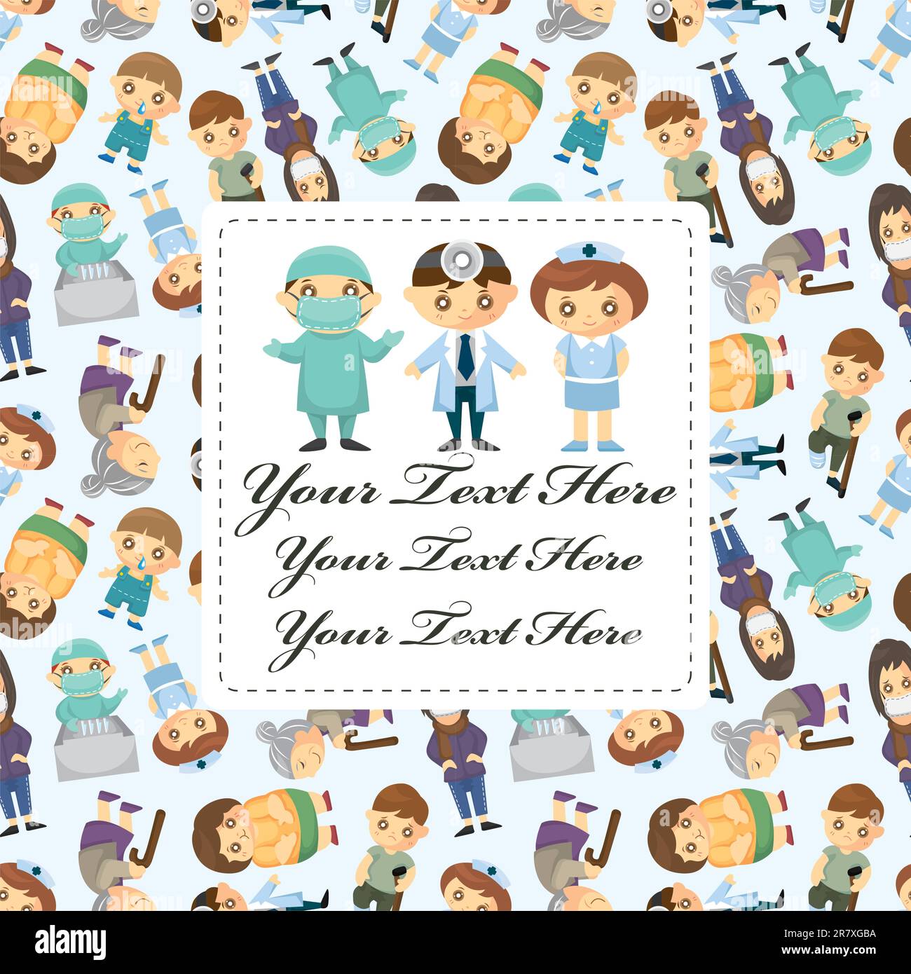 Carte médecins et patients Illustration de Vecteur