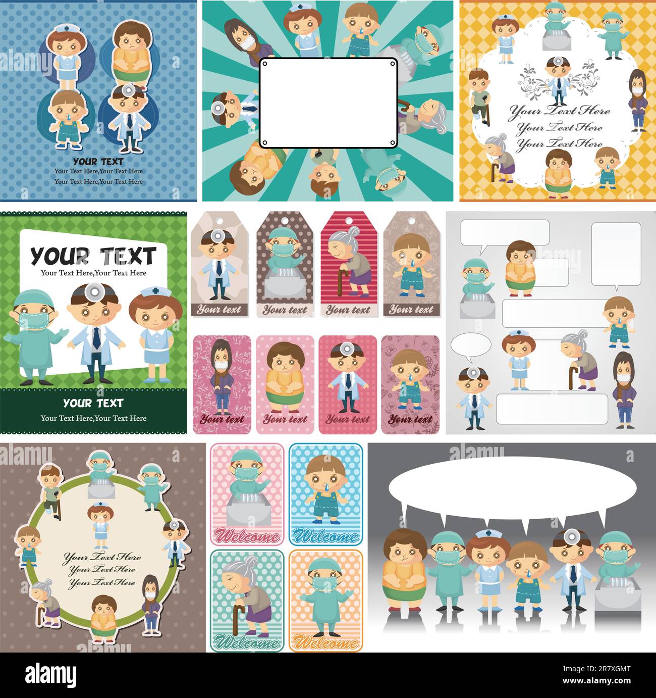 Carte médecins et patients Illustration de Vecteur