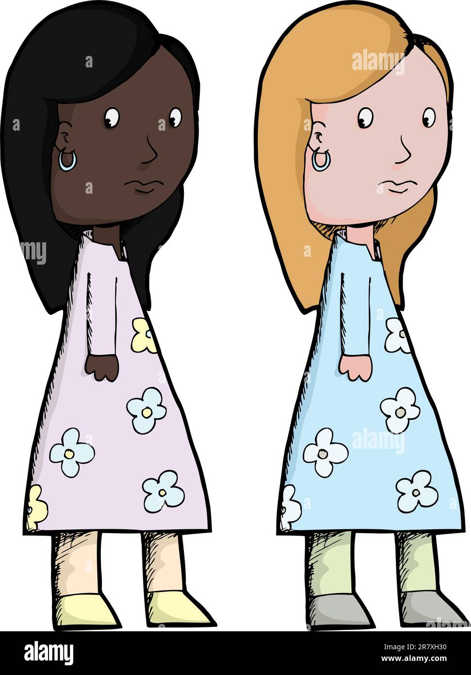 Dark and Light skinned versions d'une femme suspecte Illustration de Vecteur